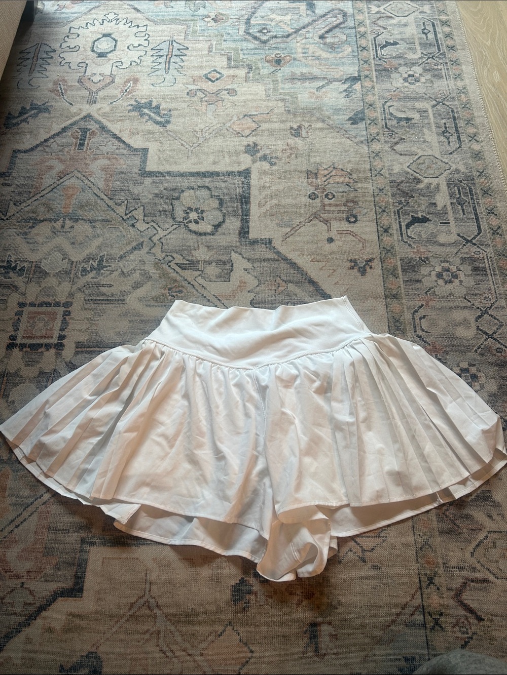 aerie White Pleated Athletic Skirt-Shorts